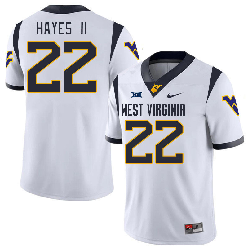 #22 Michael Hayes II West Virginia Mountaineers College 2024 New Uniforms Football Jerseys Stitched Sale-White